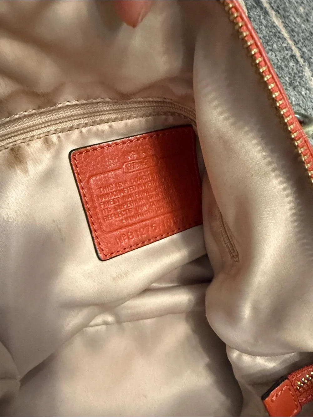 Coach Orange-Red Leather Satchel with Gold Hardware